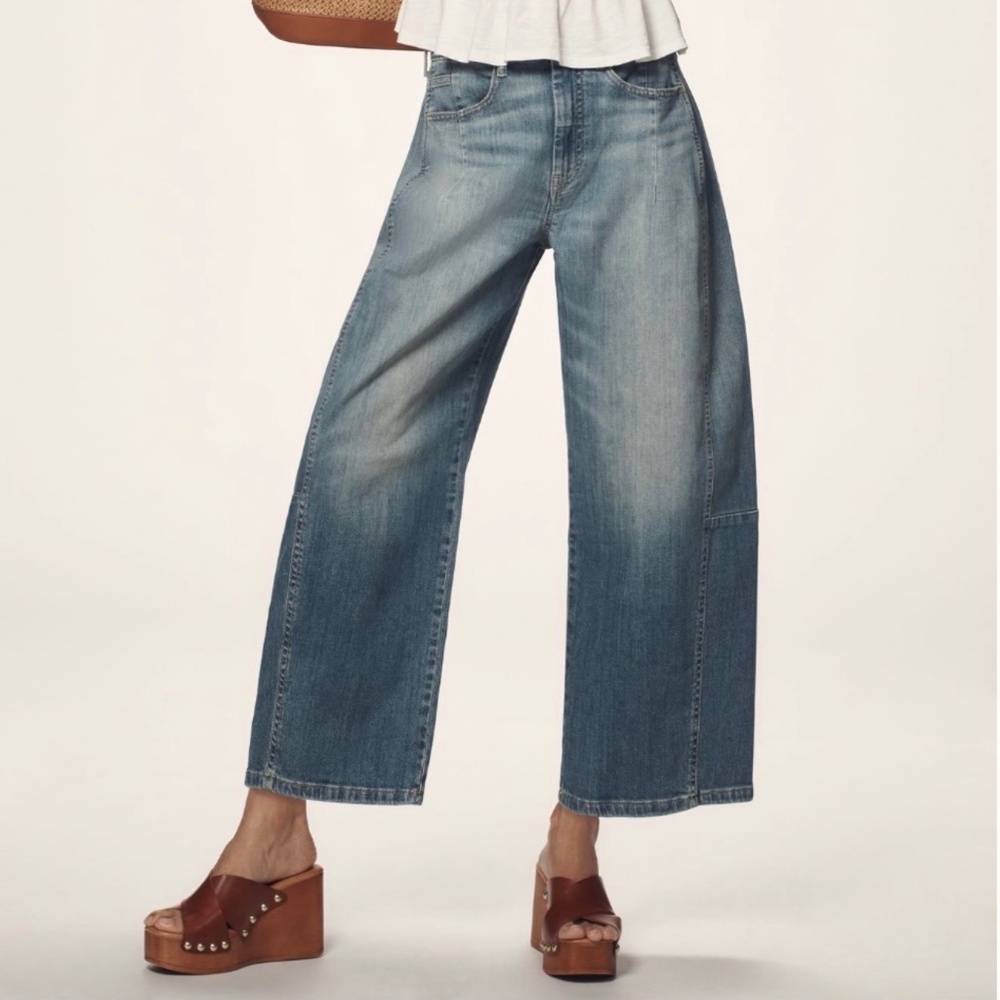 Anthropologie Kenna Mid-Rise Heritage Barrel Jeans by Pilcro
